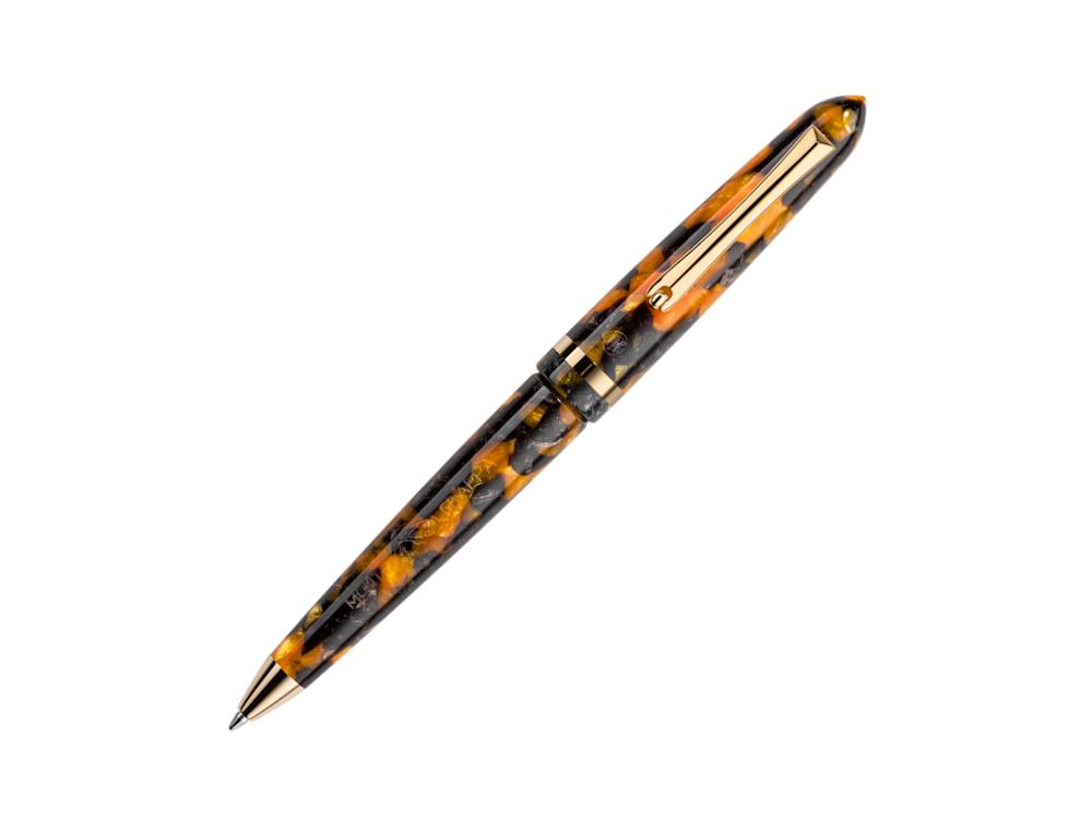 Bolígrafo Montegrappa Venetia Havana Amber, PVD Oro, ISVENBAO