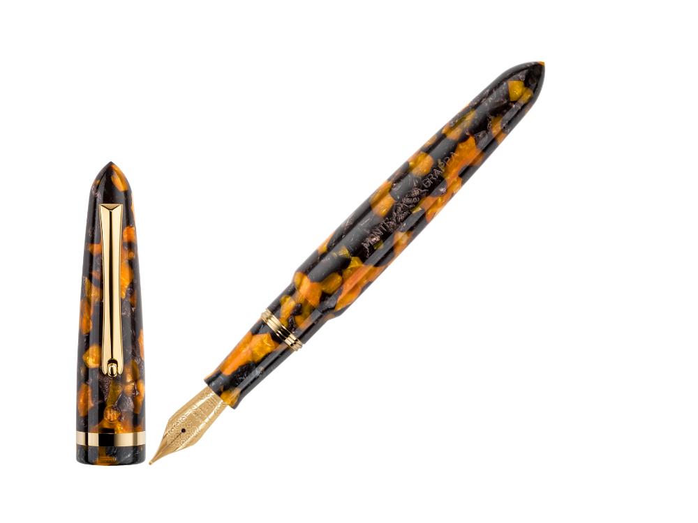 Pluma Estilográfica Montegrappa Venetia Havana Amber, Oro 14k, ISVEN_4O