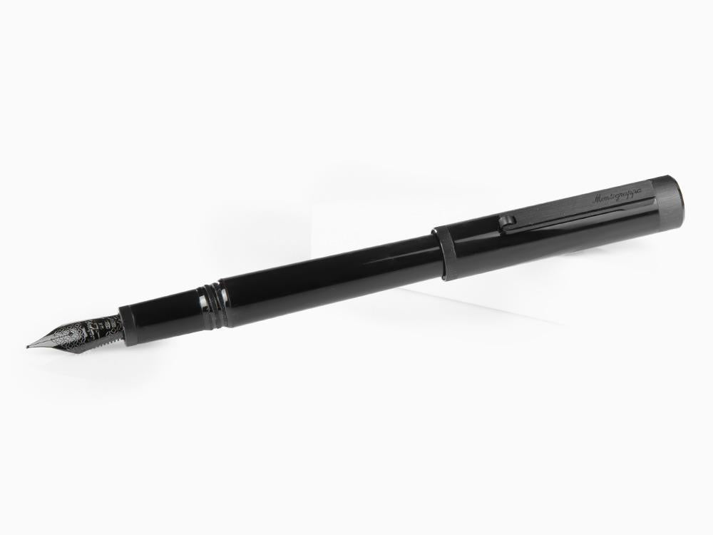 Pluma Estilográfica Montegrappa Zero, Rutenio Ultra Negro, ISZEI-4C