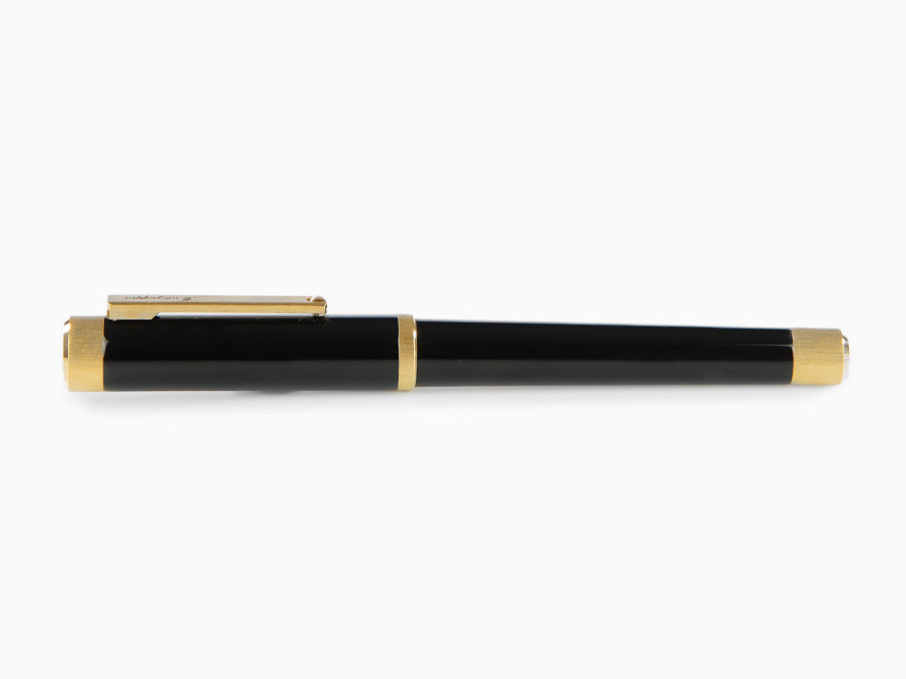 Pluma Estilográfica Montegrappa Zero, Resina Negra, Adorno oro, ISZEI-4Y