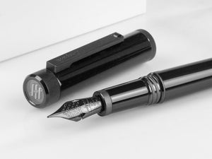 Pluma Estilográfica Montegrappa Zero, Resina Negra, Flex, ISZEI-XC