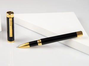 Roller Montegrappa Zero, Resina Negra, Adornos en oro, ISZETRBY