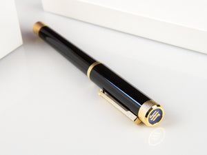 Roller Montegrappa Zero, Resina Negra, Adornos en oro, ISZETRBY