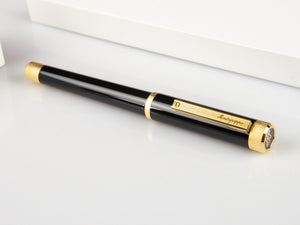 Roller Montegrappa Zero, Resina Negra, Adornos en oro, ISZETRBY