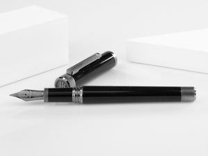 Pluma Montegrappa Zero, Resina Negra, Acero, Rutenio, ISZET-BL