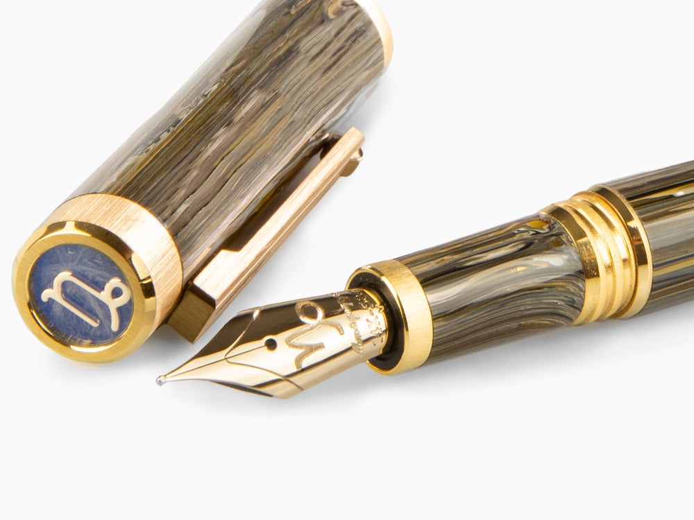 Estilográfica Montegrappa Zero Zodiac Capricornio, 14K, LE, ISZEZ-4Y-M3