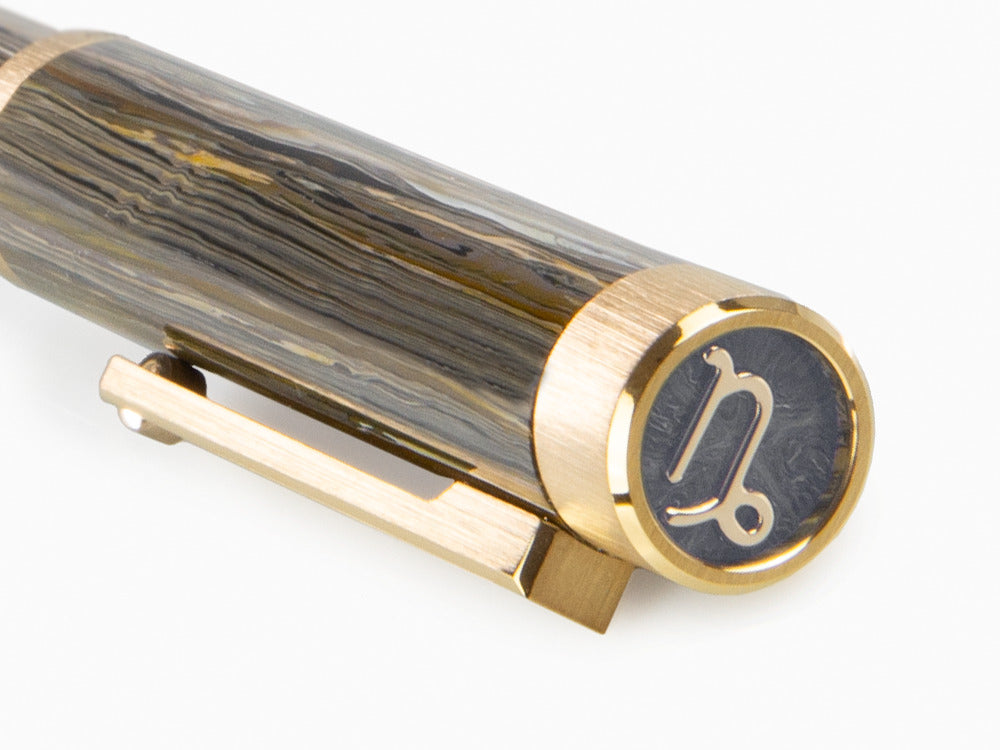 Estilográfica Montegrappa Zero Zodiac Capricornio, 14K, LE, ISZEZ-4Y-M3