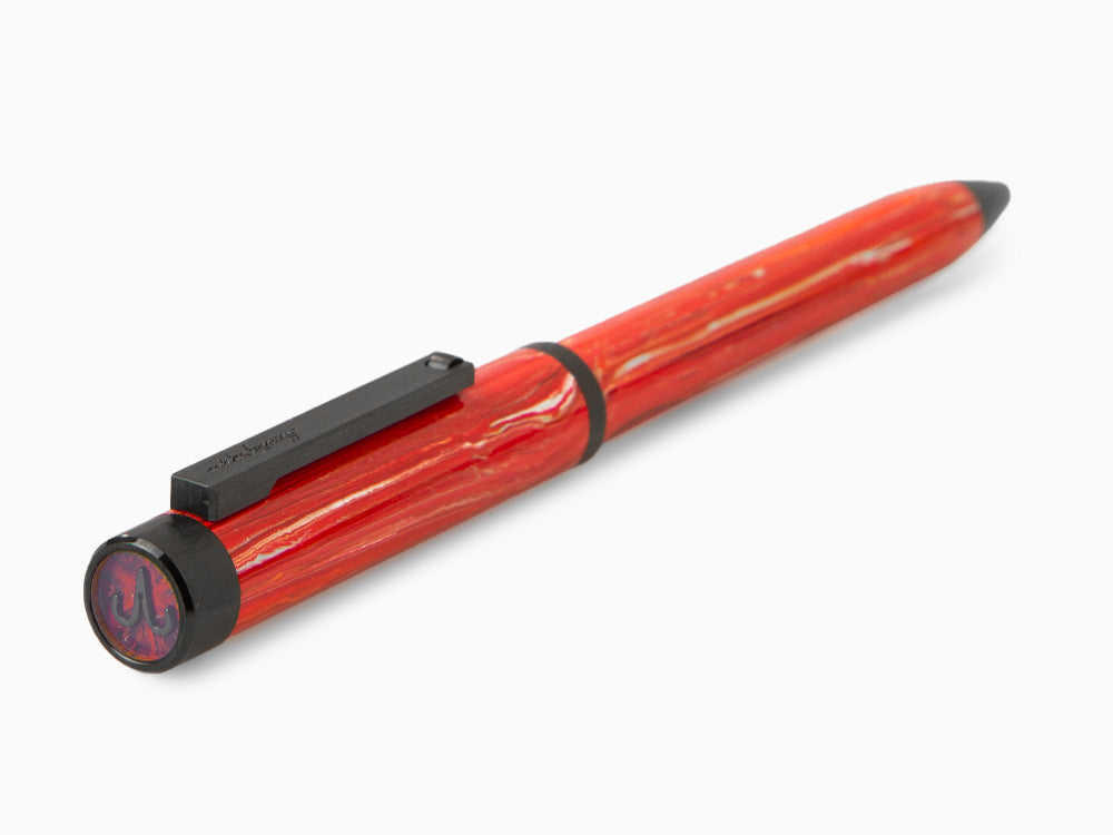 Bolígrafo Montegrappa Zero Zodiac Aries, Rojo, Acero con PVD, ISZEZBIC-R3