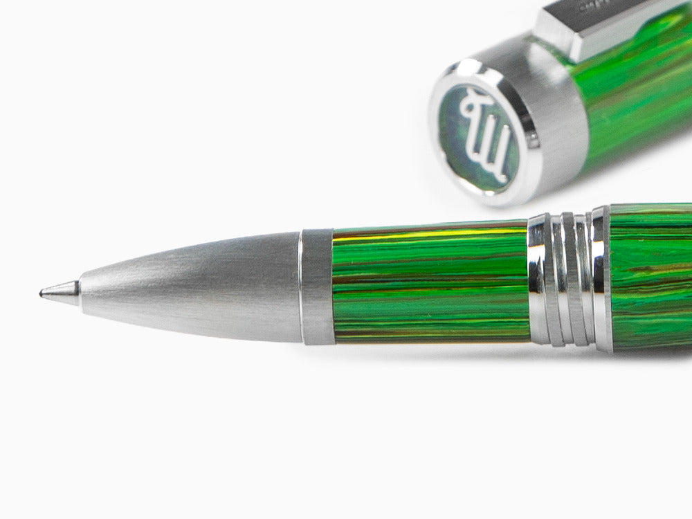 Roller Montegrappa Zero Zodiac Virgo, Montegrappite, Verde, Acero, ISZEZRIP-G8