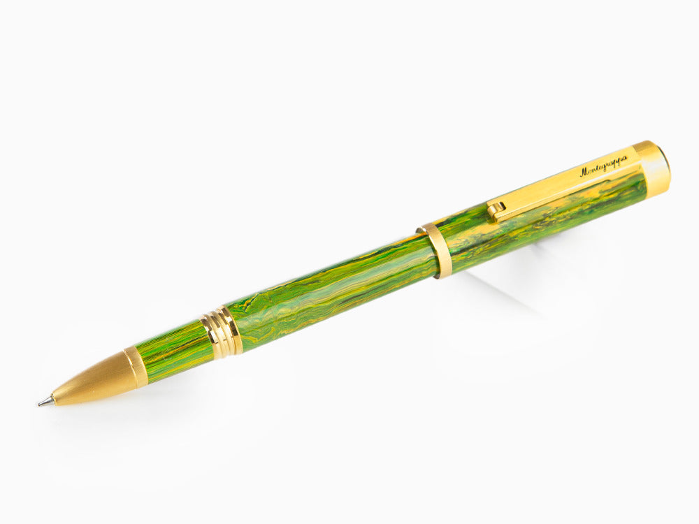 Roller Montegrappa Zero Zodiac Geminis, Verde, PVD Oro, ISZEZRIY-G7