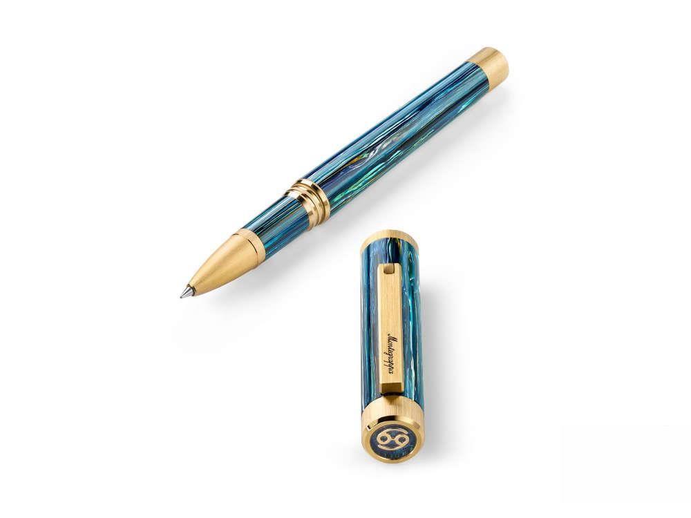 Roller Montegrappa Zero Zodiac Cancer, Azul, PVD Oro, ISZEZRIY-G9