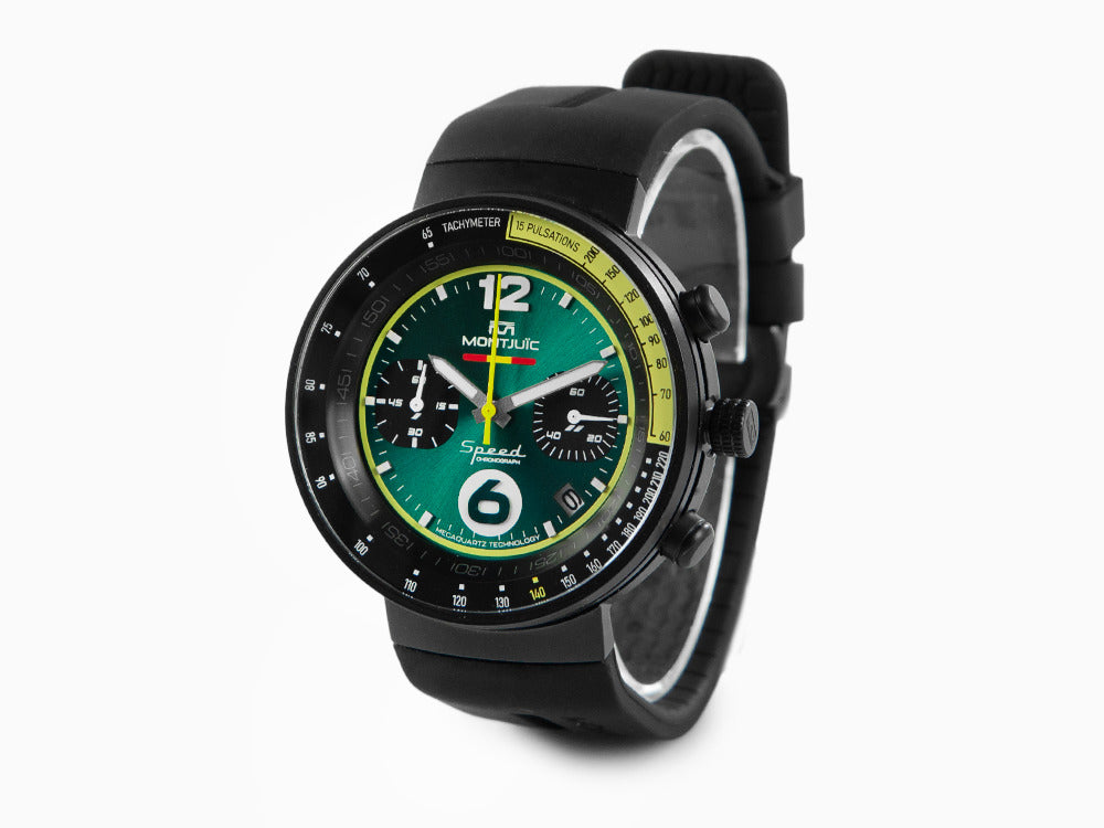 Reloj de Cuarzo Montjuic Bahréin Speed Chrono, Verde, 45 mm, MJ2.0906.B