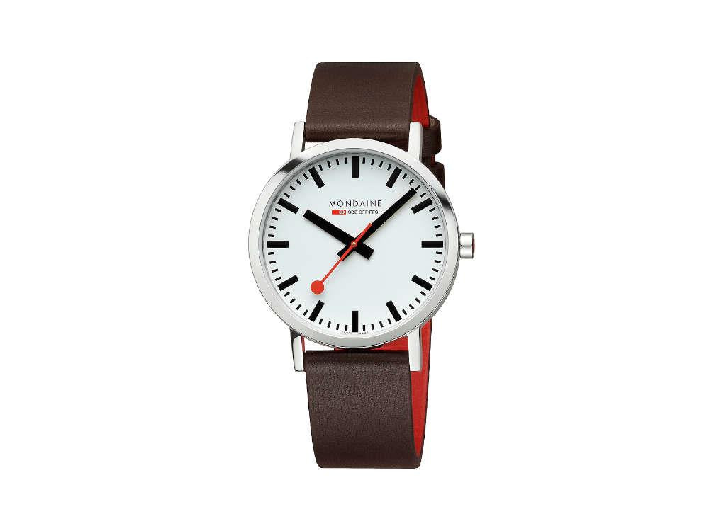 Reloj de Cuarzo Mondaine Classic SBB, Blanco, 40 mm, Piel, A660.30360.11SBG