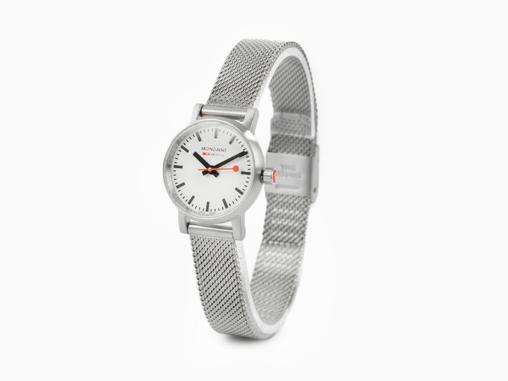 Reloj de Cuarzo Mondaine SBB Evo2 Petite, Blanco, 26mm, MSE.26110.SM