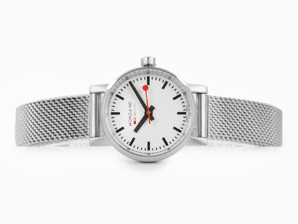 Reloj de Cuarzo Mondaine SBB Evo2 Petite, Blanco, 26mm, MSE.26110.SM