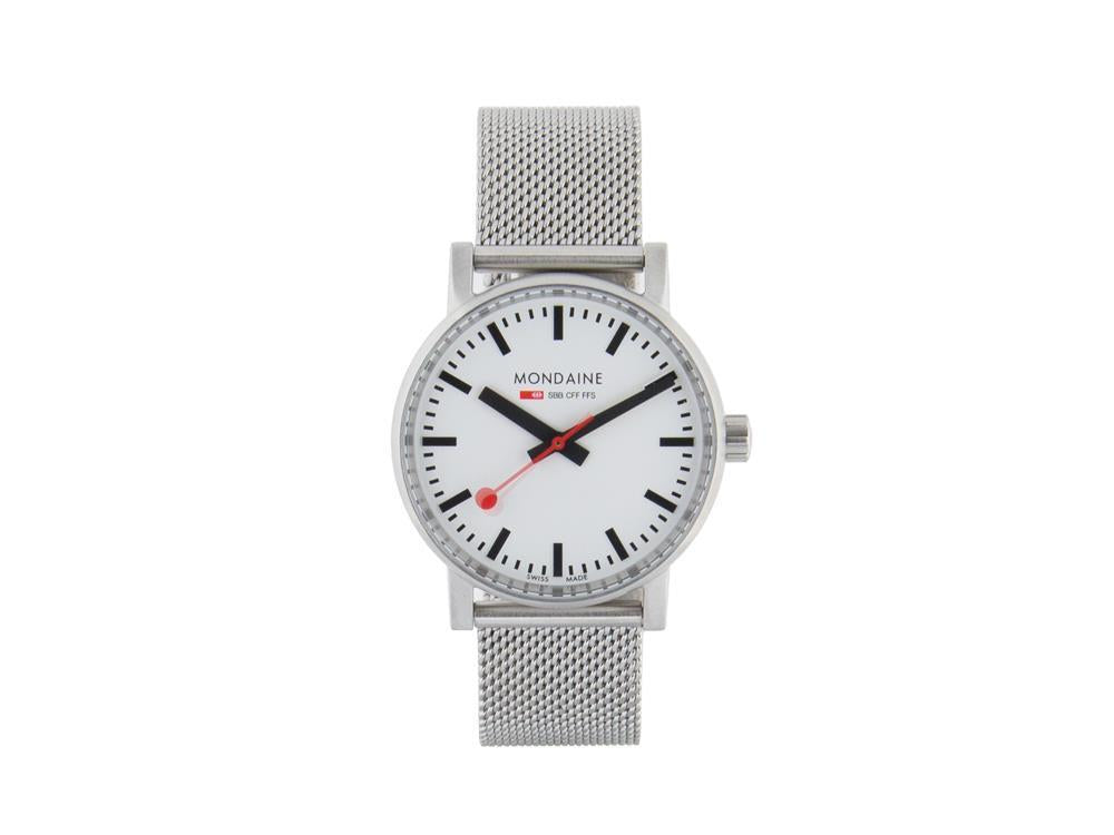 Reloj de Cuarzo Mondaine SBB Evo2, Blanco, Malla Milanesa, MSE.35110.SM