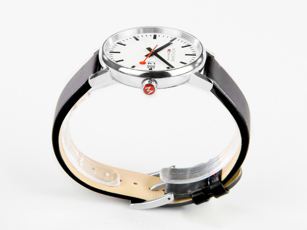 Reloj de Cuarzo Mondaine SBB Evo2 Big, Blanco, 40 mm, Día, MSE.40210.LB