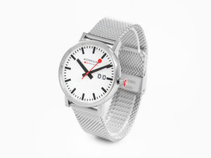 Reloj de Cuarzo Mondaine SBB Evo2 Big, Blanco, 40 mm, Día, MSE.40210.SM