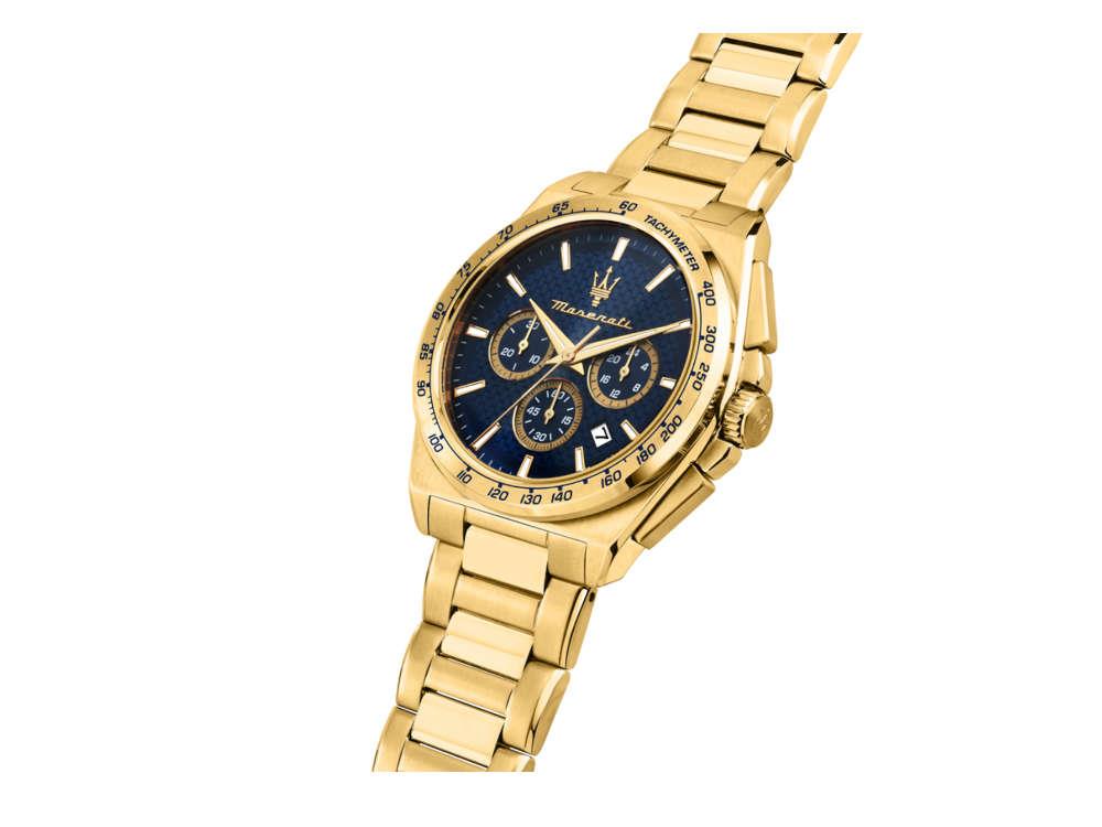 Reloj de Cuarzo Maserati Velocitá, PVD Oro, Azul, 43 mm, R8873652002