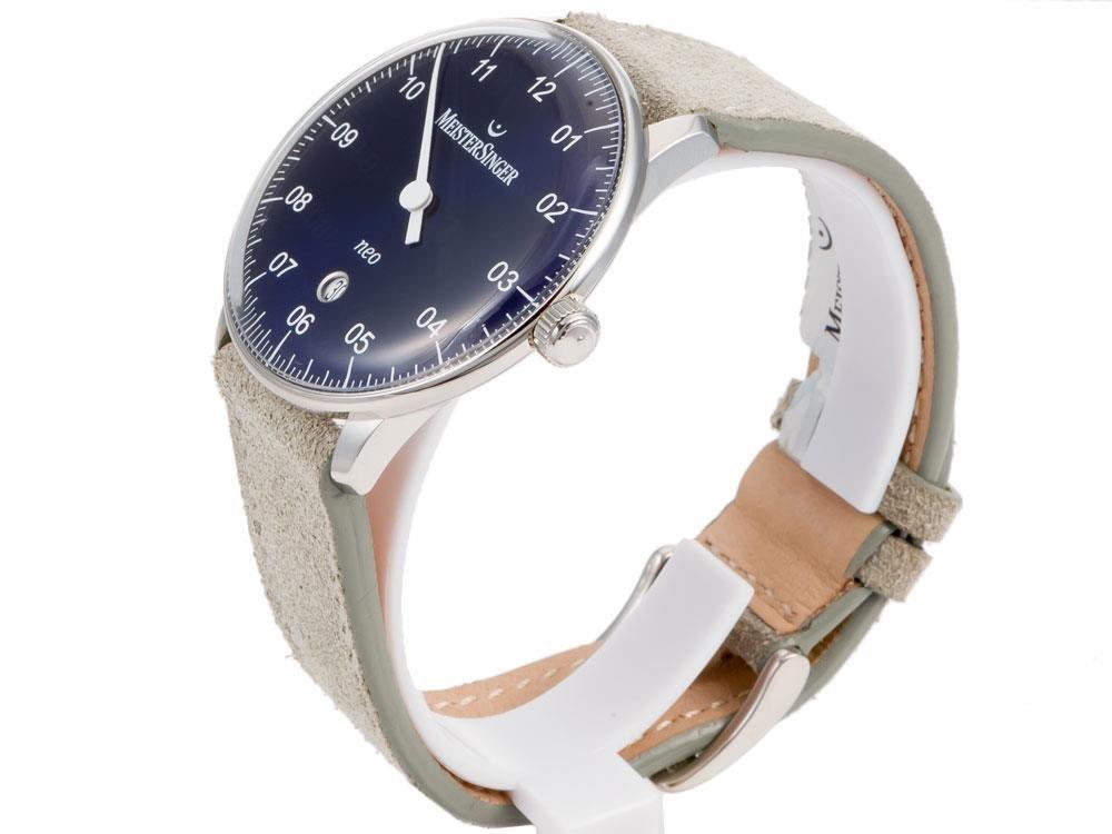 Reloj Automático Meistersinger Neo Plus Sunburst Blue, ETA 2824-2, 40mm, gris