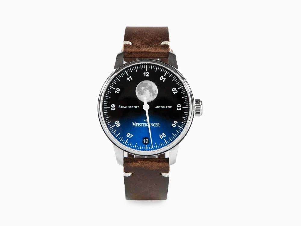 Reloj Automático Meistersinger Stratoscope, SW 220-1, 43 mm, Azul, ST982-SVSL02