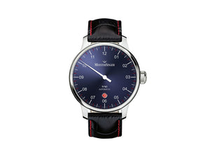 Reloj Automático Meistersinger N3 - 40 mm, Azul, 40mm, Negro/Rojo, DM908-SG01R