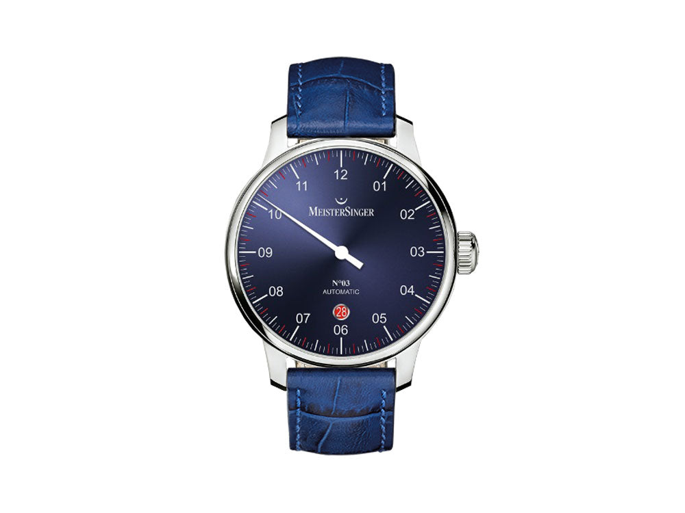 Reloj Automático Meistersinger N3 - 40 mm, Azul, 40mm, Azul, Día, DM908-SG04