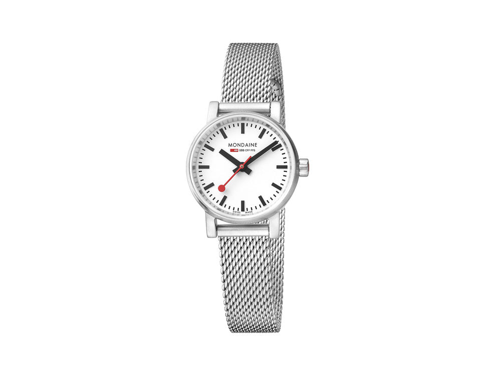 Reloj de Cuarzo Mondaine SBB Evo2 Petite, Blanco, 26mm, MSE.26110.SM