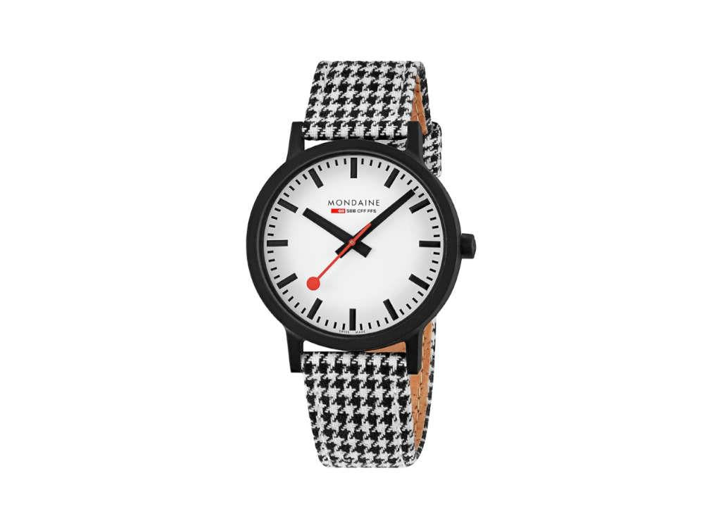 Reloj de Cuarzo Mondaine SBB Evo2,, Blanco, 41 mm, Correa textil, MS1.41110.LN