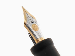 Pluma Estilográfica Nakaya Cigar Long, Black Hairline, D-17mm, Oro 14k