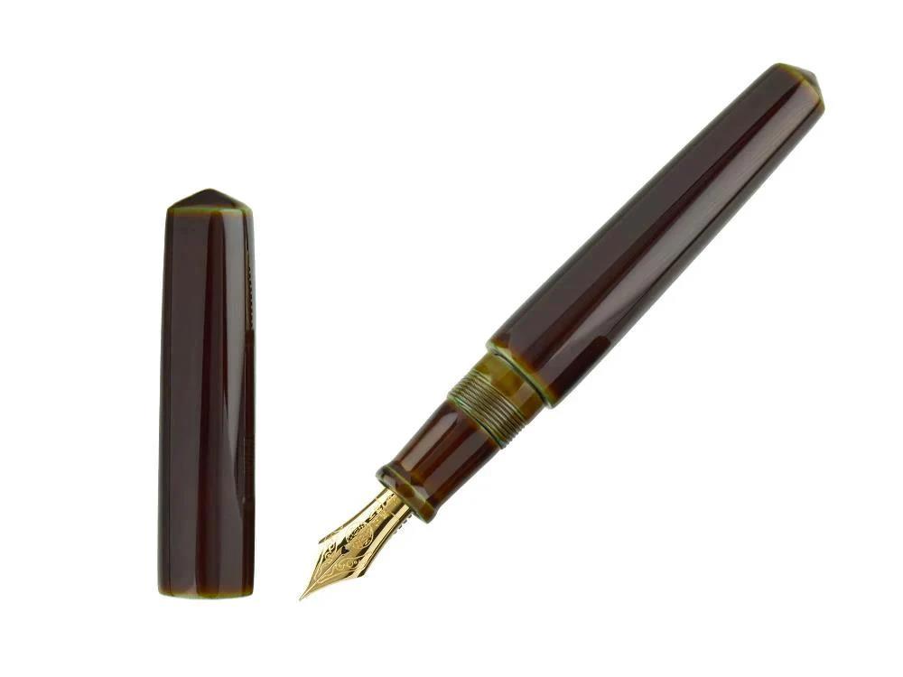 Pluma Estilográfica Nakaya Cigar Piccolo Heki Tamenuri, Ebonita