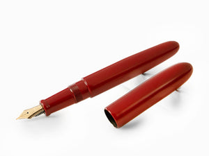 Pluma Estilográfica Nakaya Cigar Long, Shu, Ebonita, D-17mm, Oro 14k