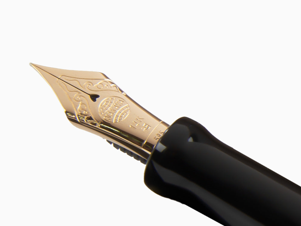 Pluma Estilográfica Nakaya Desk Kuro-Roiro, Negro, Laca Urushi, Oro 14k,