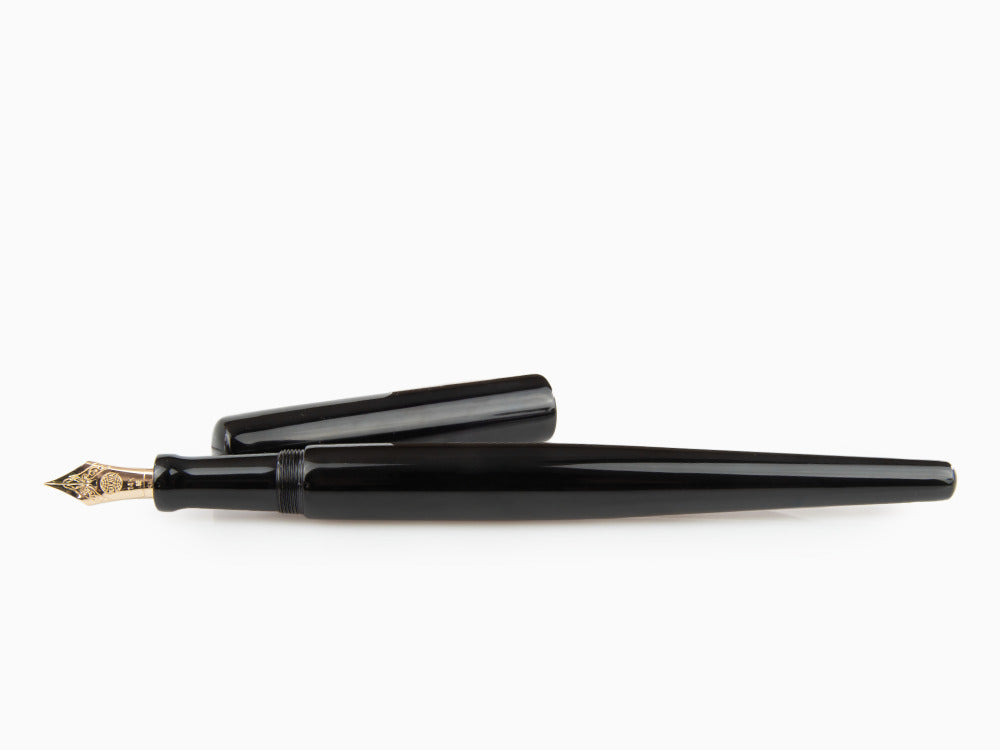 Pluma Estilográfica Nakaya Desk Kuro-Roiro, Negro, Laca Urushi, Oro 14k,