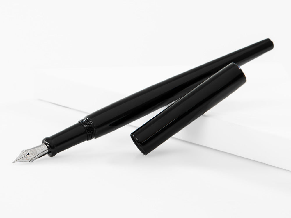 Pluma Estilográfica Nakaya Desk Kuro-Roiro, Negro, Oro 14k rodio