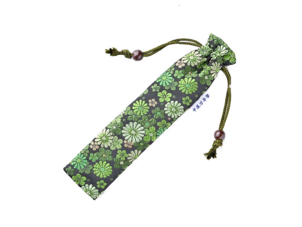 Estuche Nakaya Kyoto 'Nishijin-ori' Textil, Verde, 1 Artículo de Escritura
