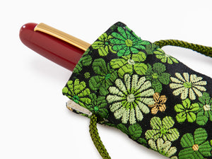 Estuche Nakaya Kyoto 'Nishijin-ori' Textil, Verde, 1 Artículo de Escritura