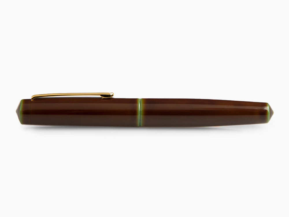 Pluma Estilográfica Nakaya Writer Heki-Tamenuri, Piccolo, Ebonita, Oro