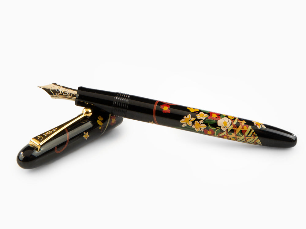 Pluma Estilográfica Namiki Nippon Art Flower Basket, Adornos en oro