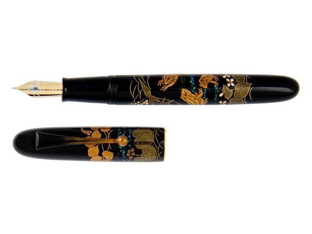 Estilográfica Namiki Yukari Royale Frog, Laca Urushi, Oro, Taka Maki-e