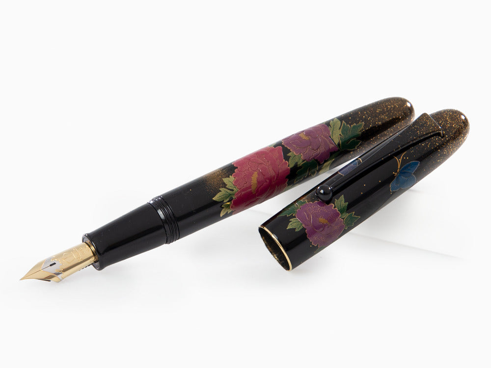 Estilográfica Namiki Yukari Royale Peony & butterfly, Togidashi Maki-e