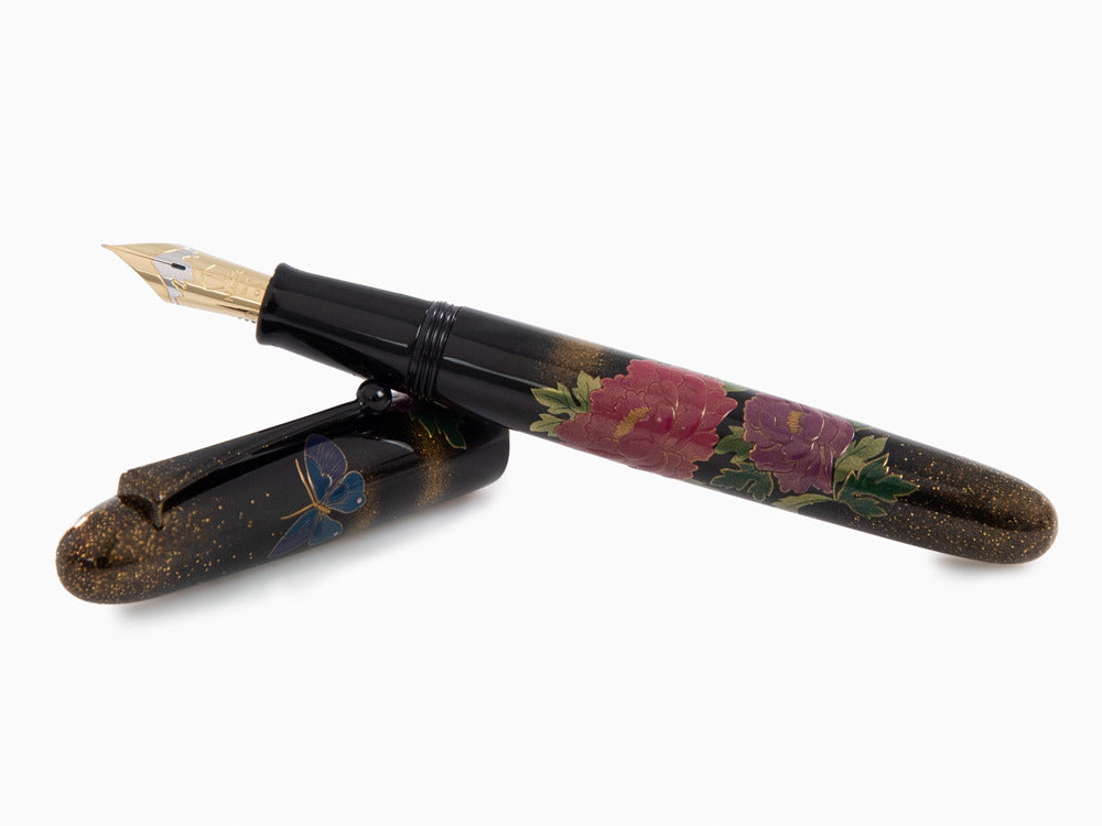 Estilográfica Namiki Yukari Royale Peony & butterfly, Togidashi Maki-e