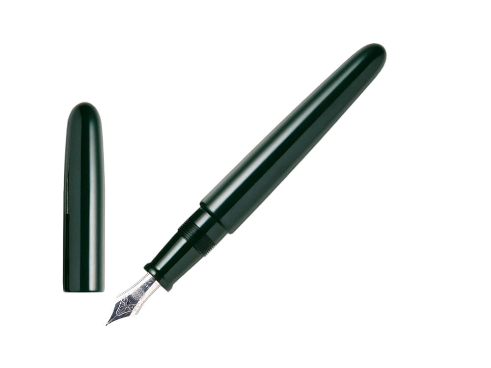 Pluma Estilográfica Nakaya Cigar Portable, Midori, Ebonita, 14k/rodio