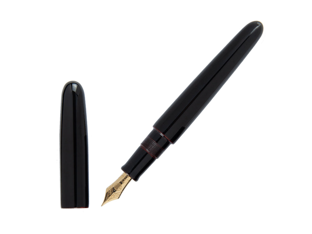 Estilográfica Nakaya Cigar Portable Kuro-Tamenuri, Ebonita, Laca Urushi