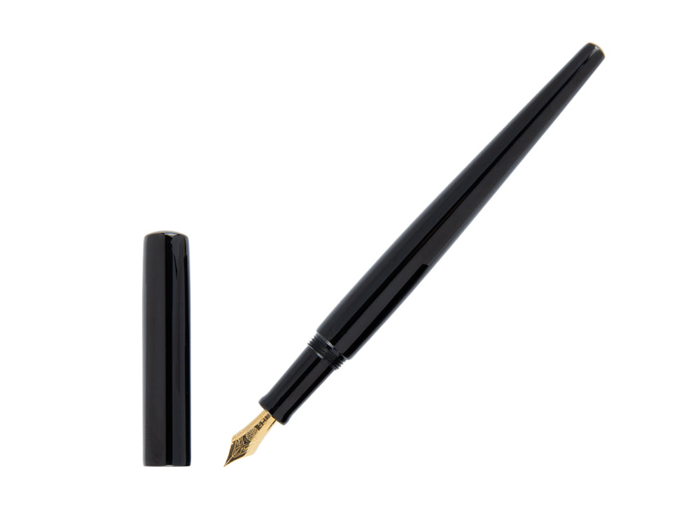 Pluma Estilográfica Nakaya Desk Kuro-Roiro, Negro, Laca Urushi, Oro 14k,