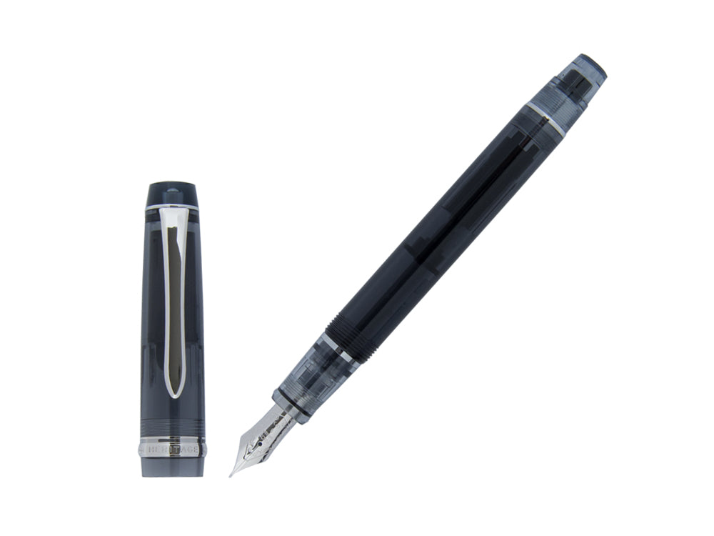 Pluma Estilográfica Pilot Custom Heritage 92, Resina, Cromo, Negro