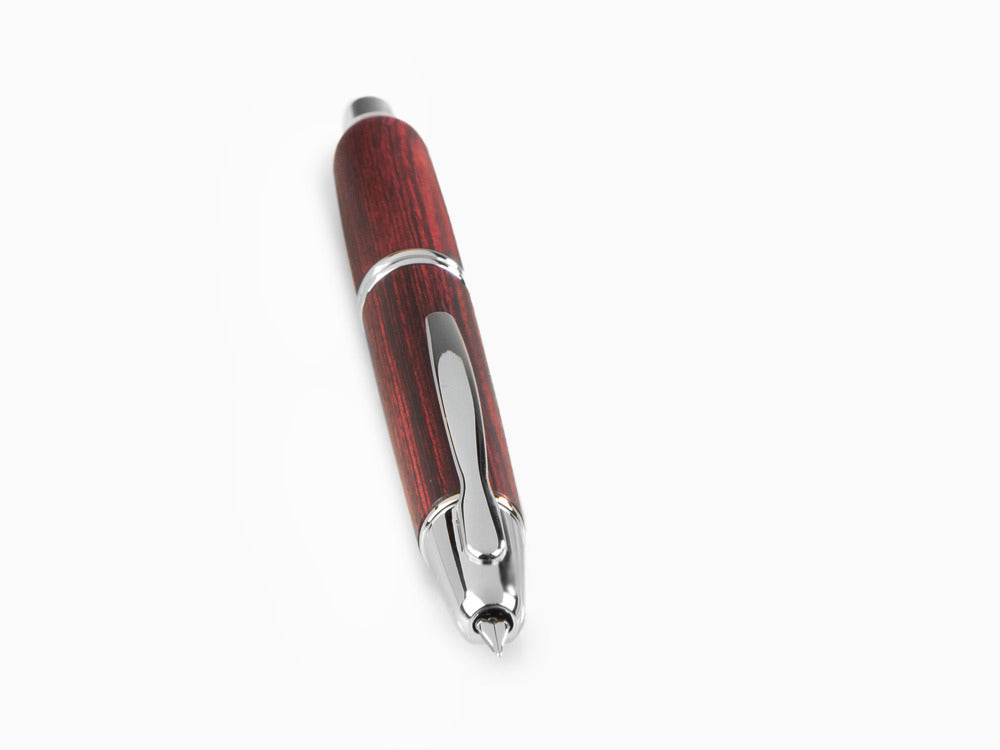 Pluma Estilográfica Pilot Capless Wooden, Abedul, Rojo, FC-2500RR-R