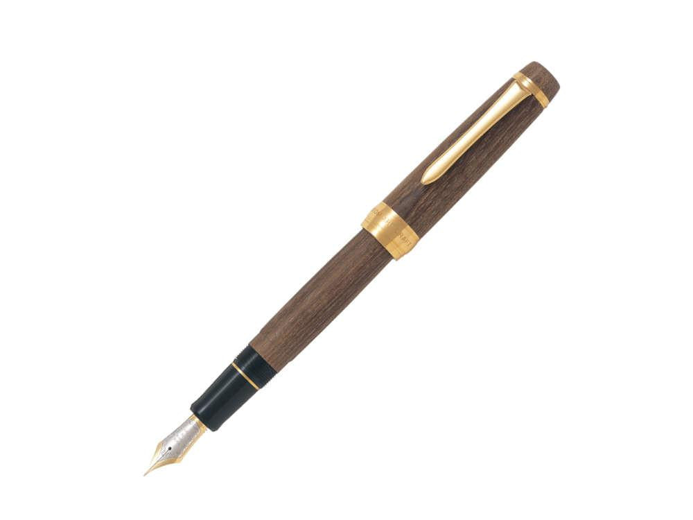 Pluma Estilográfica Pilot Custom Enju, Madera, Oro, Marrón, FKV-5MK-ME