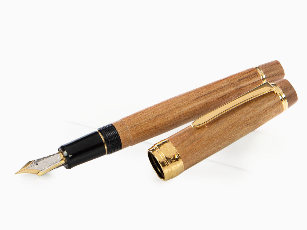 Pluma Estilográfica Pilot Custom Enju, Madera, Oro, Marrón, FKV-5MK-ME