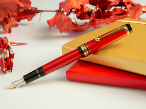 Pluma Estilográfica Pilot Custom 845 Red, Adornos PVD Oro, FKV-5MR-R